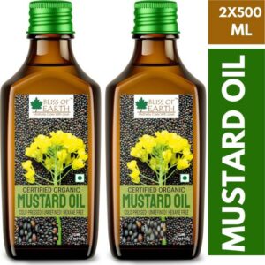 Bliss of Earth 1 LTR Certified Organic Mustard Oil For ...