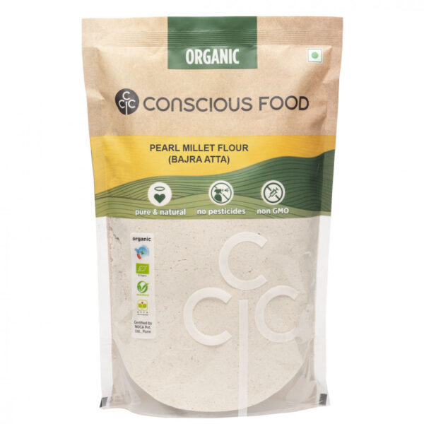 Conscious Food Pearl Millet Flour (Bajra Atta) – 500 Gm
