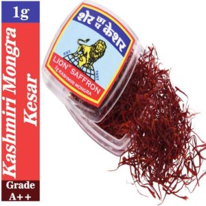 LION Saffron 1g Pure Kashmiri Mongra Kesar Value Pack G...