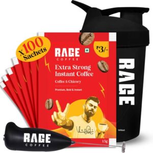 RAGE Extra Strong Premium Blend Coffee Pack of 100+Mult...