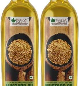 Bliss of Earth 2X1LTR USDA Organic Yellow Mustard Oil C...