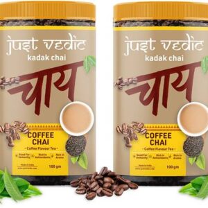 justvedic Coffee Flavor Chai Tea (200 Grams | 100 Cups)...