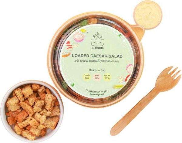 Pluckk Loaded Caesar Salad (Ready to Eat) Cut