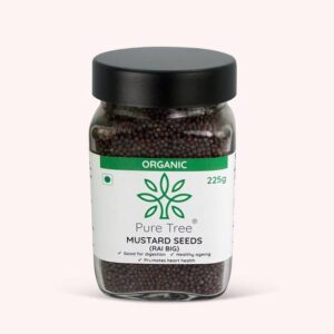 Pure Tree Organic Black Mustard Seeds Big (Rai) in Glas...