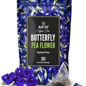 BLUE TEA Pea Flower30 Pyramid Tea Bags | Premium Zipper...
