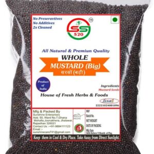 SS520 Whole Mustard Big, Kali Badi Sarso sag Seeds sars...