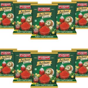 Pushp Brand Achar Masala Pouch (Pack of 10, 500gm in Ea...