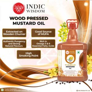 IndicWisdom Indic Wisdom Wood Pressed Mustard Oil 5L Mu...