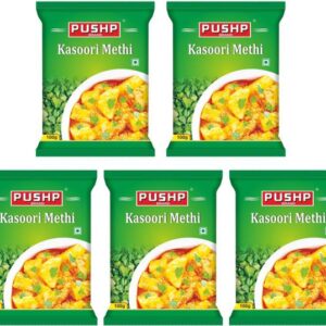 Pushp Brand Kasuri Methi Pouch (Pack of 5, 100g in each...