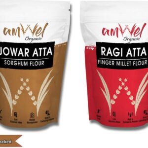 Amwel Combo of Jowar Atta 450g + Ragi atta 450g | Sorgh...