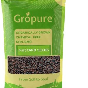 Gropure Organic Brown Mustard Seeds, 400g