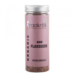 Praakritik Raw Organic Flax Seeds | Pure Alsi| Raw Unroasted Seeds for Eating, 200Gm
