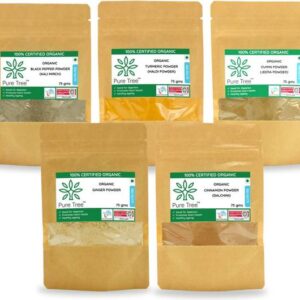 Pure Tree Organic Black Pepper, Turmeric, Cumin, Ginger...