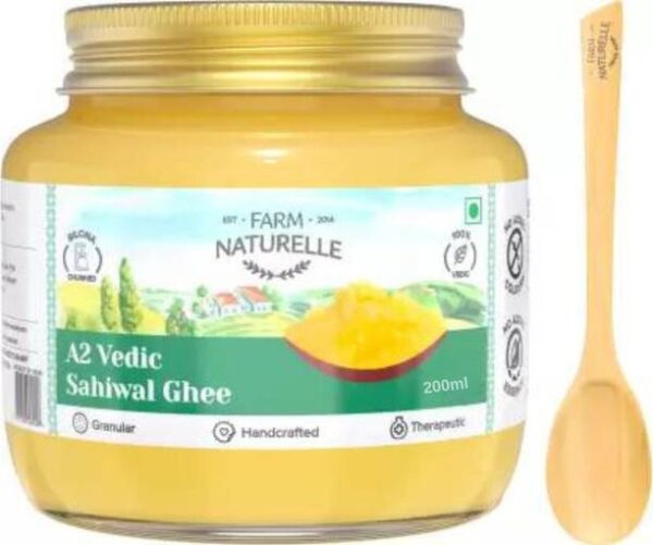 Farm Naturelle Pure Desi Cow Ghee from A2 Milk Ghee Glass Bottle