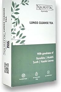 NAMHYA Lungs Cleanse Tea | Herbal Lung Detox tea | Clears Mucous, Boosts Respiratory Health | Natural Ingredients Blend for Lung Cleansing | Anti-Smoking Tea | Loaded with natural herbs including Kanthkari, Mulethi & Vasaka Leaves (100g)