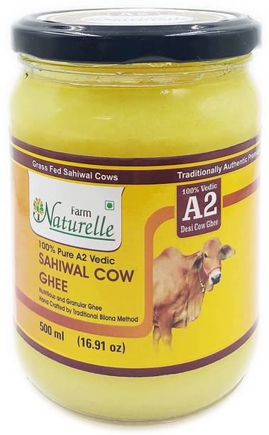 Farm Naturelle A2 Cow Ghee from Grass Ghee Glass Bottle