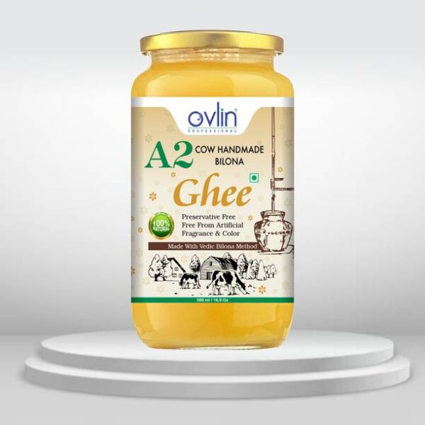 Ovlin A2 GHEE MADE FROM DESI COW MILK BY TRADITIONAL Ghee Glass Bottle