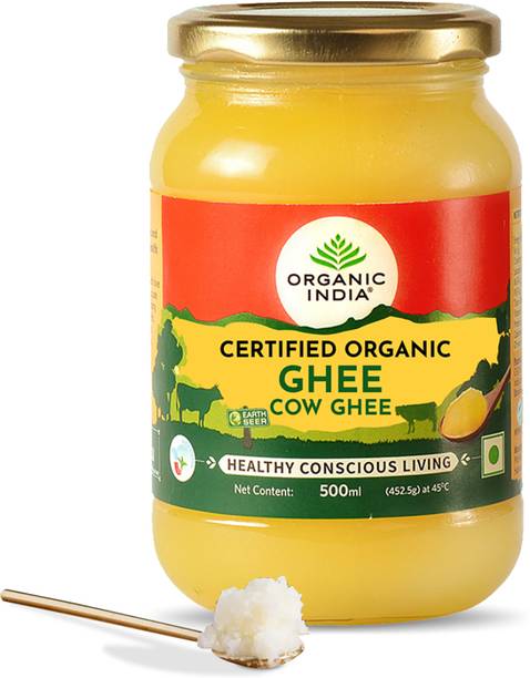 ORGANIC INDIA Certified Organic Cow Ghee for Healthy & Conscious Living Ghee Glass Bottle