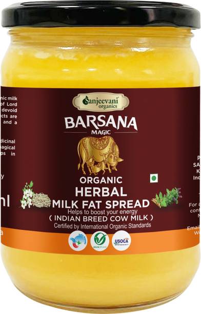 Sanjeevani organics Organic Herbal Milk Fat Spread | Healthy Butter Alternative | Rich in Nutrients Ghee Glass Bottle