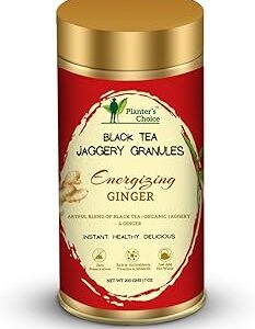 Planter's Choice-Instant Tea with Jaggery Granules and fresh Ginger-Just add hot water for a ready Cup! Reviving and Energizing - 100% Natural -100gm