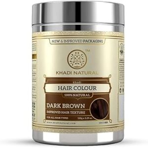 Khadi Natural Dark Brown Hair Colour | Herbal Hair Colour | Natural Hair Powder For Dark Brown Hair | Free From Harsh Chemicals | Suitable For All Hair Types, 1 Count
