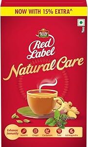 Brooke Bond Red Label Natural Care Tea, With 5 Ayurvedic Ingredients, 500/575 Grams, Black Tea, (Weight May Vary)
