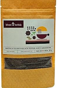 Bilvam Herbals Masala Tea with Black Pepper and Cardamom - Healthy drink | Spicy Herbal Tea - 50Gm