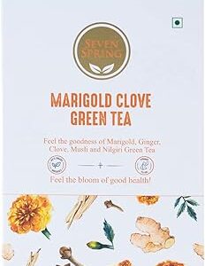 Marigold Ice Tea | Seven Spring Marigold Clove Green Tea | 30 tea bags | Relieves menstrual pain | Reduces inflammation | 90 Cups