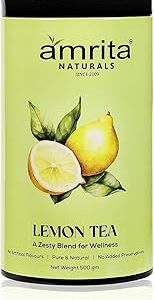 Amrita Naturals Lemon Herbal Tea - 500g | Refreshing Detox Blend for Energy, Relaxation, Digestion & Immunity Boost