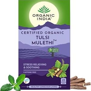Organic India Tulsi Mulethi, 25 Tea Bags Flavour : Tulsi and Mulethi