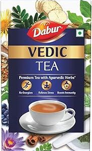 DABUR Vedic Tea - 500 gm (Black Tea), Chai Handpicked From Assam, Nilgiri & Darjeeling, Soulful Aroma & Rich Taste, Premium Tea Loose Leaves | 30+ Ayurvedic Herbs | Re-Energizes & Releases Stress