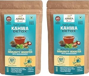 Arka All Natural Kokum Desi Kahwa detox Sugar Free Caffeine Free Herbal Green Tea 2 Box (25 Sachets in Each box)