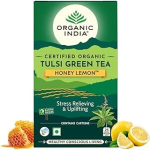Organic India Tulsi Green Tea Honey Lemon 25 Teabags