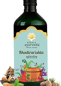 Kerala Ayurveda Khadirarishta 450ml | Herbal Blood Purifier | For Acne Relief | For Pimple Free Skin| Blood Purifier for Glowing Skin| 100% Ayurvedic | With Khadira, Devadaru, and Bakuchi|