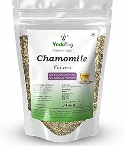 VY VedaYug Chamomile Flower Tea - 30gm | Pure Whole Flower Buds of Chamomile | Herbal Sleep Tea - Caffeine Free - Stress Relief - 30g