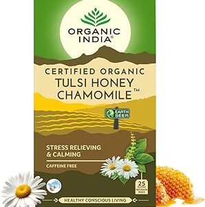 Organic India Tulsi -Pack of 25 Tea Bags (40 grams,Honey Chamomile)