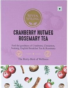 Cranberry ICE Tea | Seven Spring Cranberry Nutmeg Rosemary Tea | 30 tea bags| Aids with sleeping disorders | Improves blood circulation | Aids with urinary infection | 90 Cups | 30 tea bags