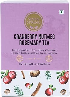 Cranberry ICE Tea | Seven Spring Cranberry Nutmeg Rosemary Tea | 30 tea bags| Aids with sleeping disorders | Improves blood circulation | Aids with urinary infection | 90 Cups | 30 tea bags