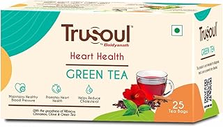 TruSoul By Baidyanath Natural Herbal Heart and Health Green Tea, Beneficial Properties of Hibiscus and Clove, Supports a Healthy Heart with Advantages of an Herbal Kadha (25 tea bags)
