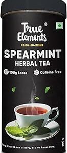 True Elements Spearmint Tea 100 gram - Natural Herbal Tea | Caffeine Free | Calming Tea for Relaxation | Stress Relief | Helps in PCOS & PCOD