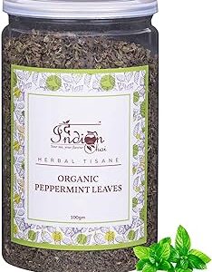 The Indian Chai Organic Peppermint Tea Loose Leaves Herbal Tea In Airtight Jar 100 Gram (Pack Of 1)
