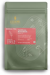 Luxmi Estates Vanilla Rooibos Chai Herbal Tea 50 Tea Bags (100 Gram) Pack | South African rooibos with vanilla extract |100% Natural Ingredients | Certified Organic Tea | Caffeine-Free |Boosts Immunity | For Healthy Sleep | Antioxidant-Rich Herbal Beverage for Relaxation and Wellness | 50 Cups