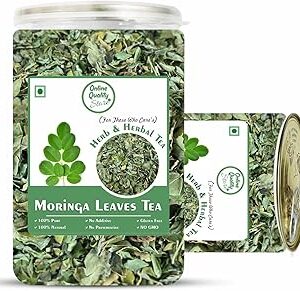 Online Quality Store Moringa Loose Leaves Tea - 100 Gm | Moringa Leaves Herbal Tea | Moringa Green Tea | Green Tea | Natural Tea