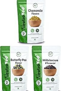 NeutraVed Combo Butterfly Pea Flower Tea 25g, Hibiscus Tea 30g, Chamomile Tea 30g |