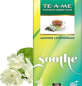 TE-A-ME Green Tea Bags 25 pcs - Jasmine Lemongrass | Green Tea - Jasmine Lemon grass | Green Tea Bags - Jasmine Lemon grass