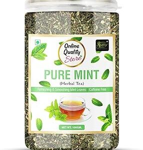 Online Quality Store Natural Mint Herbal Tea-100g |Mint Tea| Spearmint Herbal Tea for Relieves stress Mint Herbal Tea Plastic Bottle (100 g)