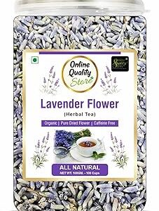 Online Quality Store Lavender Flower Tea -100g | Sun Dried Lavender Flowers Herbal Tea | Stress Relief| Iced Tea