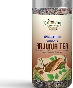 Kalaasha Organics Organic Arjuna Tea ? 150g | Heart-Healthy Herbal Tea | Ayurvedic Caffeine-Free Cardiac Support | Natural Blood Pressure & Cholesterol Balance | Herbal Wellness Drink (Pack of 1)