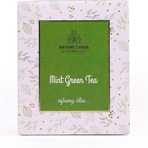 Nature's Park Mint Green - 20 Premium Tea Bags - Supports Digestion, Boosts Immunity, Stress Relief & Relaxation - Cool & Refreshing - Made with 100% Loose Leaf & Mint - Peppermint Herbal Tea 150g