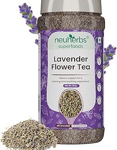 Neuherbs Lavender Tea 50g (Pack of 1) | Herbal Loose Leaf Tea To Promote Relaxation & Soothing Experience | 100% Clean, Natural & Pure | Rich In Antioxidant | Caffeine Free Tea